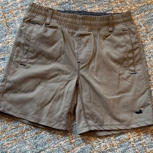 EUC boys small Southern Marsh Tan Elastic Waist Shorts